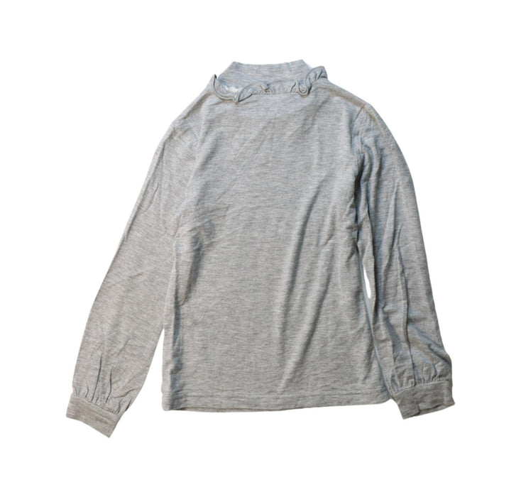 A Grey Long Sleeve Tops from Chickeeduck in size 4T for girl. (Back View)