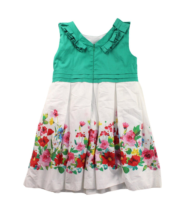 A Green Sleeveless Dresses from Mayoral in size 6T for girl. (Back View)