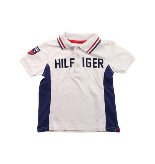 A Blue Short Sleeve Polos from Tommy Hilfiger in size 3T for boy. (Front View)