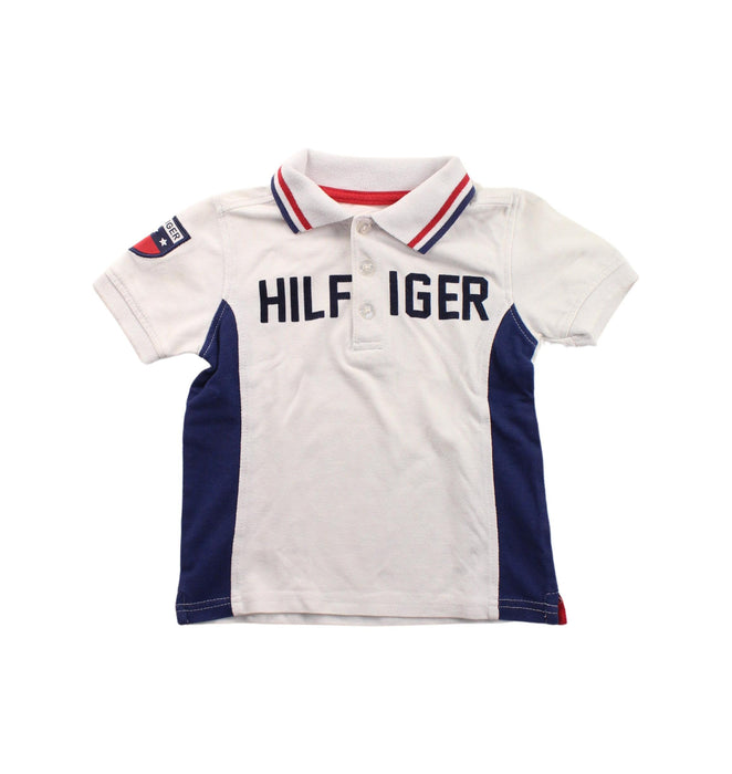 A Blue Short Sleeve Polos from Tommy Hilfiger in size 3T for boy. (Front View)