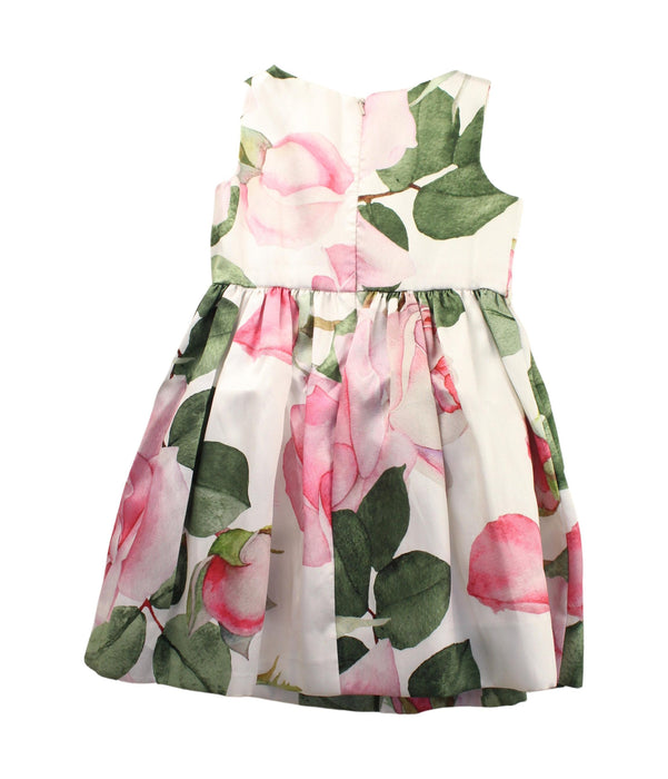 A Green Sleeveless Dresses from Monnalisa in size 4T for girl. (Back View)