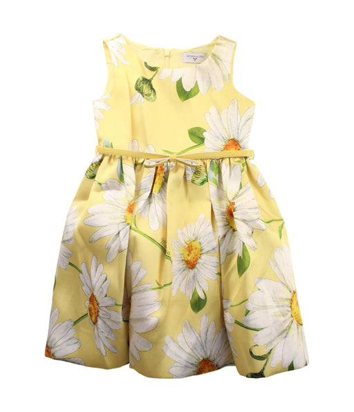 A Yellow Sleeveless Dresses from Monnalisa in size 4T for girl. (Front View)