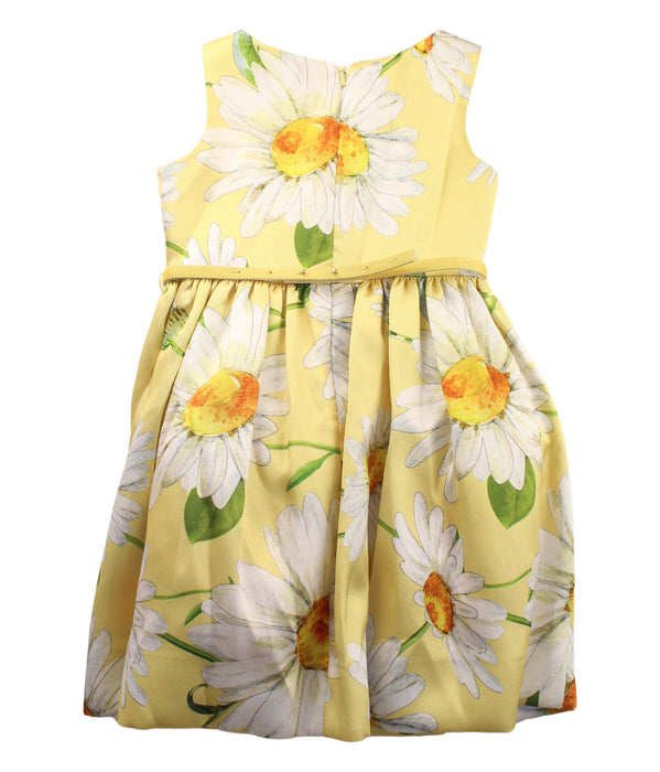 A Yellow Sleeveless Dresses from Monnalisa in size 4T for girl. (Back View)