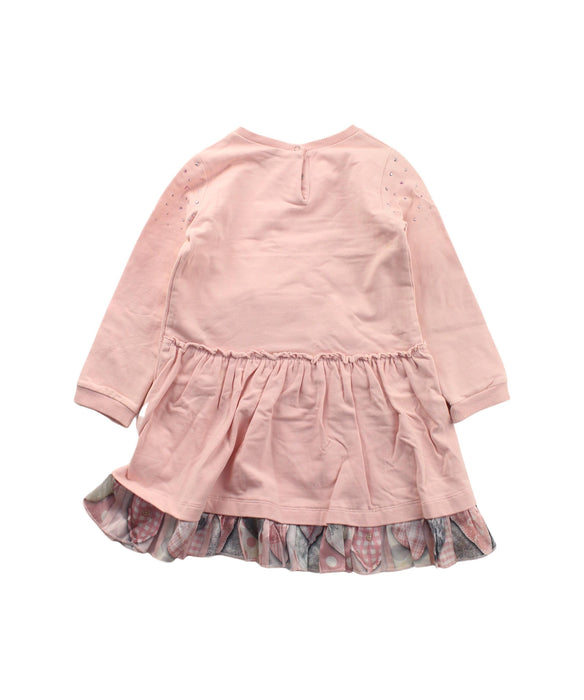 A Pink Sweater Dresses from Monnalisa in size 3T for girl. (Back View)