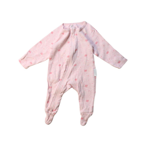 A Pink Onesies from Purebaby in size Newborn for girl. (Front View)