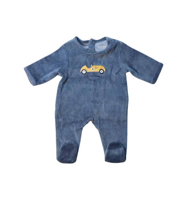 A Navy Onesies from Vertbaudet in size Newborn for boy. (Front View)