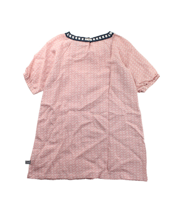 A Pink Short Sleeve Dresses from and the little dog laughed in size 4T for girl. (Back View)