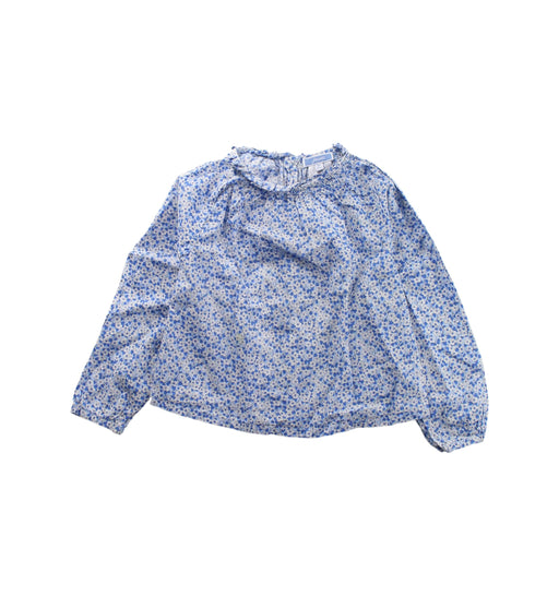 A Blue Long Sleeve Tops from Jacadi in size 4T for girl. (Front View)