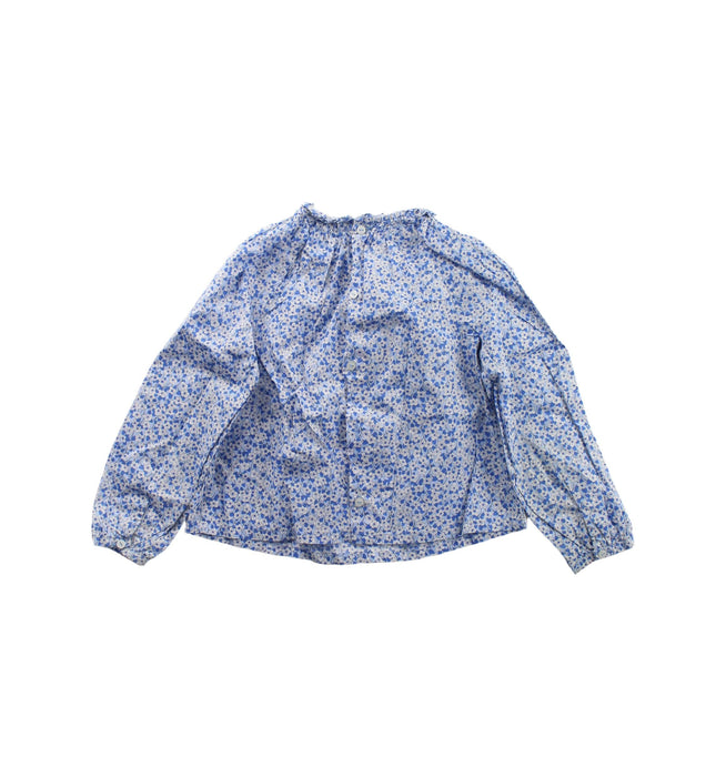 A Blue Long Sleeve Tops from Jacadi in size 4T for girl. (Back View)