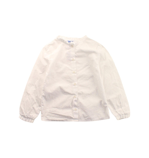 A White Long Sleeve Shirts from Jacadi in size 4T for girl. (Front View)