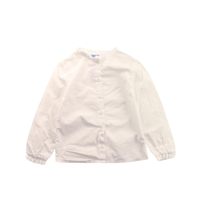 A White Long Sleeve Shirts from Jacadi in size 4T for girl. (Front View)