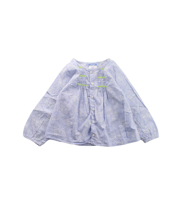 A Blue Long Sleeve Shirts from Jacadi in size 2T for girl. (Front View)