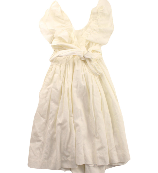 A Ivory Short Sleeve Dresses from Jacadi in size 4T for girl. (Back View)