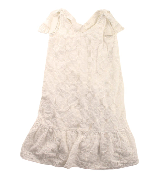 A White Sleeveless Dresses from Excuse My French in size 4T for girl. (Front View)