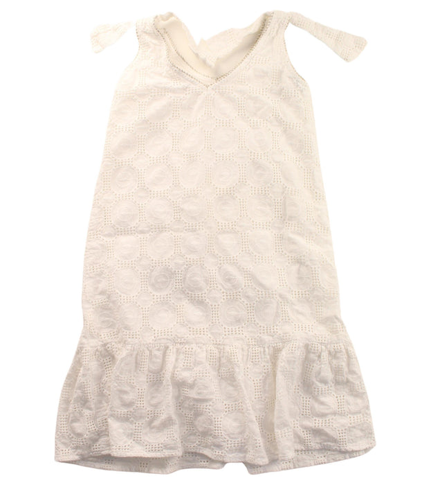 A White Sleeveless Dresses from Excuse My French in size 4T for girl. (Back View)