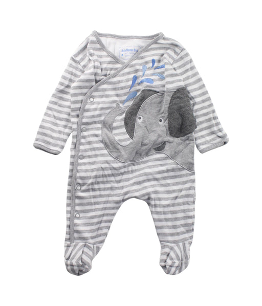 A Grey Onesies from Jojo Maman Bébé in size 0-3M for boy. (Front View)