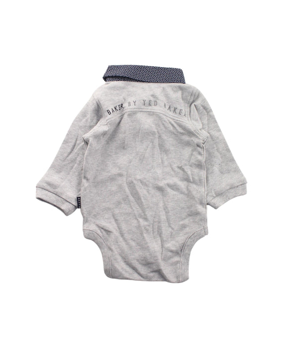 A Grey Long Sleeve Bodysuits from Baker by Ted Baker in size 3-6M for boy. (Back View)