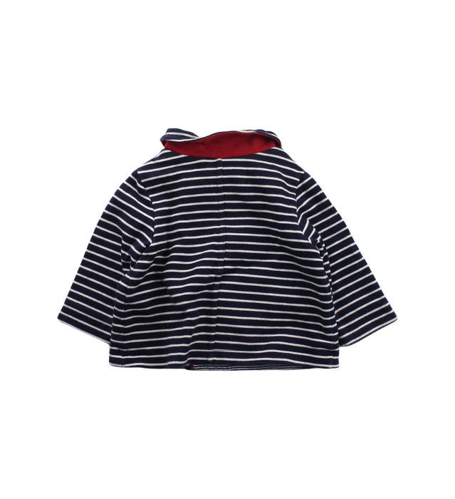 A Blue Coats from Petit Bateau in size 3-6M for girl. (Back View)