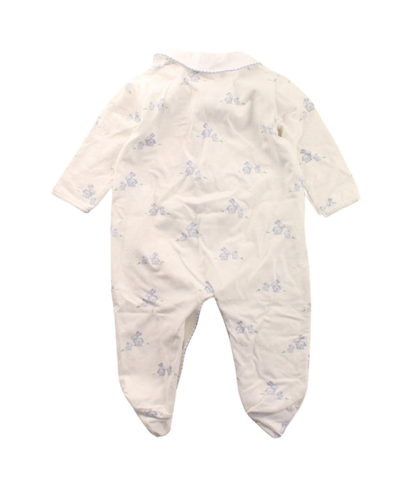 A White Onesies from Lapinou in size 6-12M for girl. (Back View)
