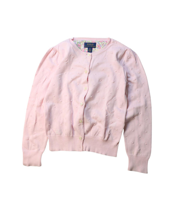 A Pink Cardigans from Polo Ralph Lauren in size 6T for girl. (Front View)