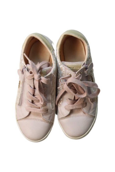 A Pink Sneakers from Geox in size 9Y for girl. (Back View)