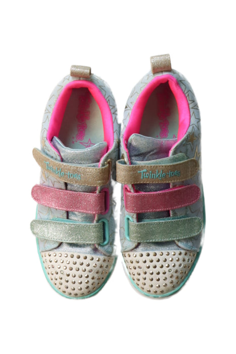 A Multicolour Sneakers from Skechers in size 10Y for girl. (Back View)