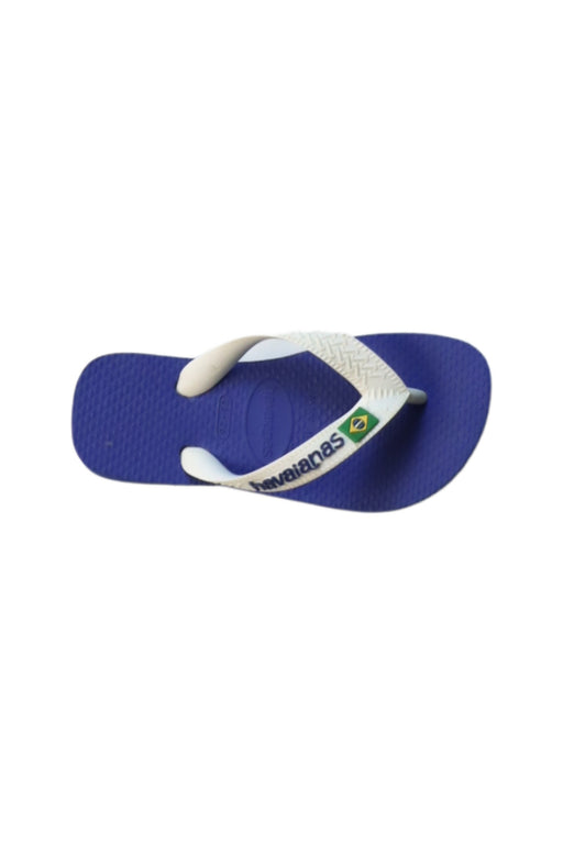 A Blue Flip Flops from Havaianas in size 5T for girl. (Front View)
