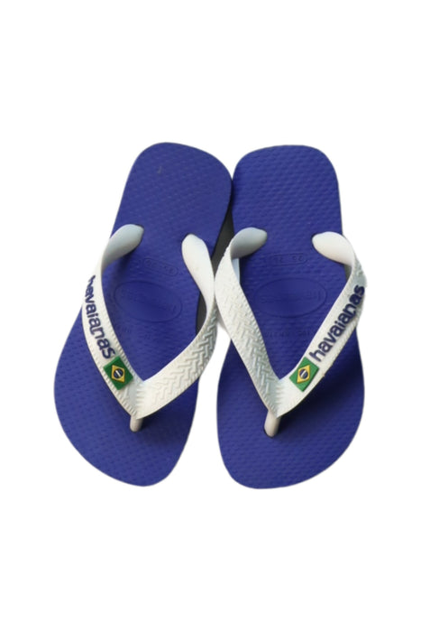A Blue Flip Flops from Havaianas in size 5T for girl. (Back View)