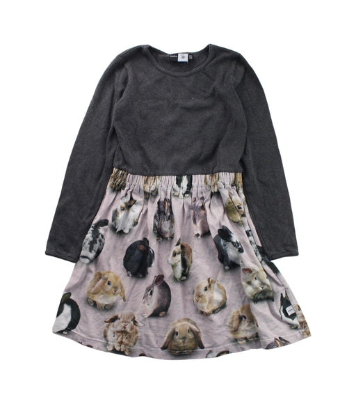 A Grey Long Sleeve Dresses from Molo in size 7Y for girl. (Front View)