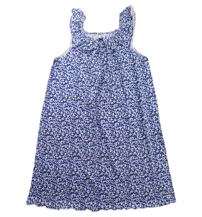 A Blue Sleeveless Dresses from Petit Bateau in size 8Y for girl. (Front View)