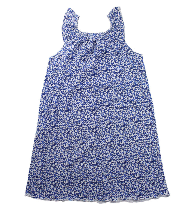 A Blue Sleeveless Dresses from Petit Bateau in size 8Y for girl. (Back View)
