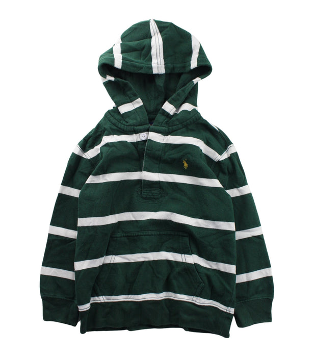 A Green Buttoned Sweatshirts from Polo Ralph Lauren in size 4T for boy. (Front View)