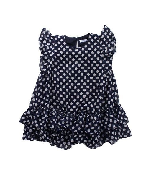 A Blue Short Sleeve Dresses from Mayoral in size 5T for girl. (Front View)