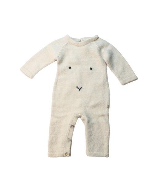 A White Long Sleeve Jumpsuits from Oeuf in size 0-3M for neutral. (Front View)