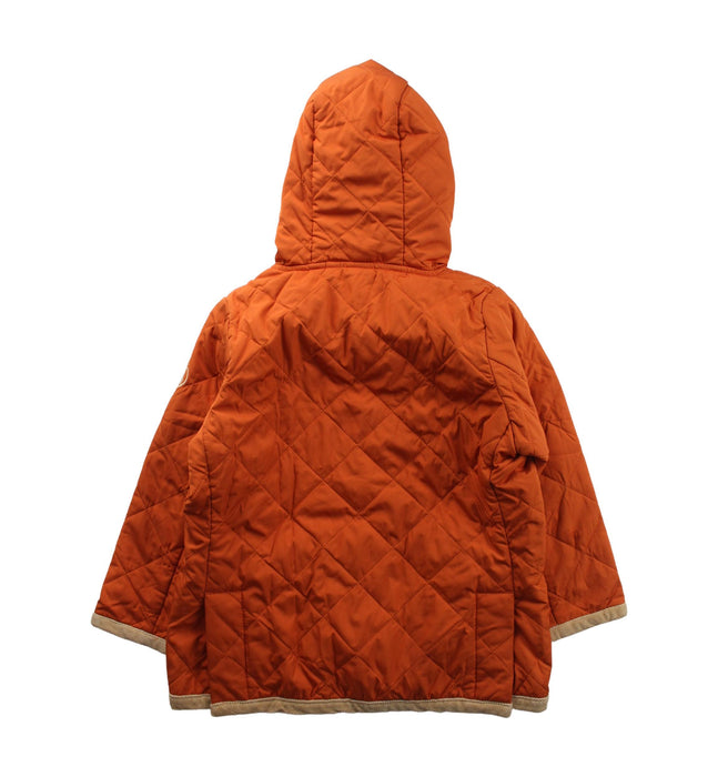 A Orange Puffer/Quilted Jackets from Aigle in size 4T for girl. (Back View)