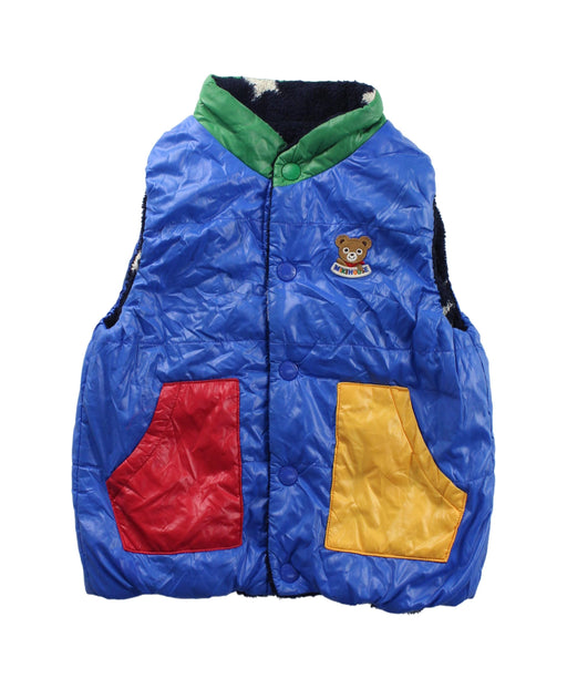 A Blue Outerwear Vests from Miki House in size 4T for boy. (Front View)