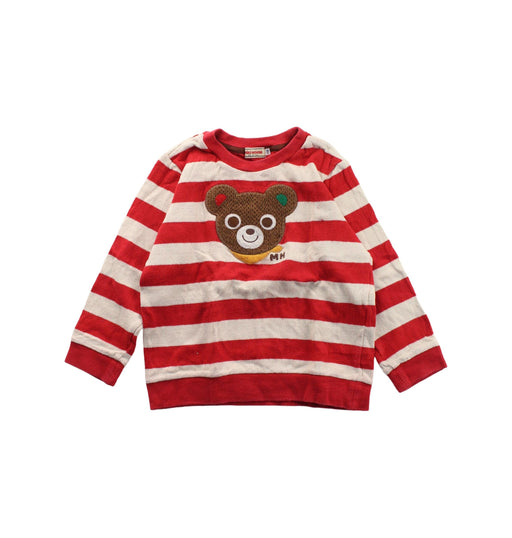 A Red Crewneck Sweatshirts from Miki House in size 4T for boy. (Front View)