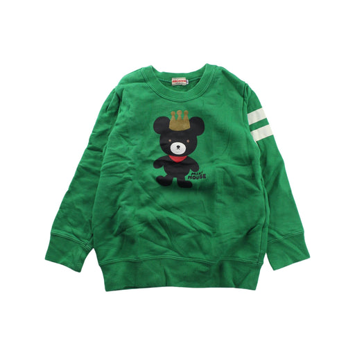 A Green Crewneck Sweatshirts from Miki House in size 5T for boy. (Front View)