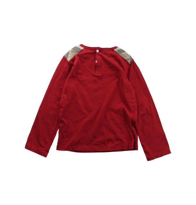 A Red Long Sleeve T Shirts from Burberry in size 3T for girl. (Back View)