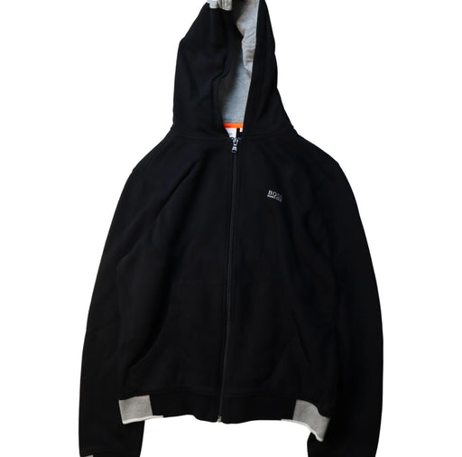 A Black Zippered Sweatshirts from Boss in size 14Y for boy. (Front View)