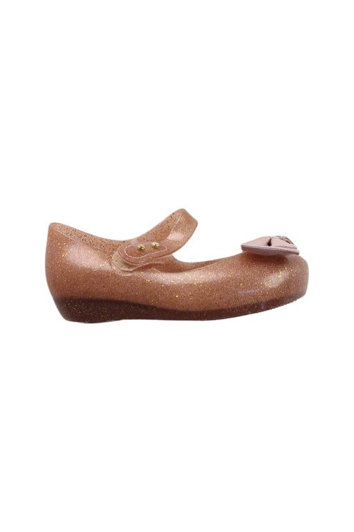 A Brown Flats from Mini Melissa in size 3T for girl. (Front View)