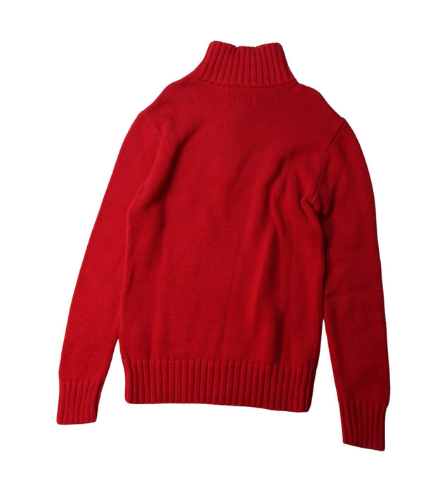 A Red Knit Sweaters from Polo Ralph Lauren in size 8Y for boy. (Back View)