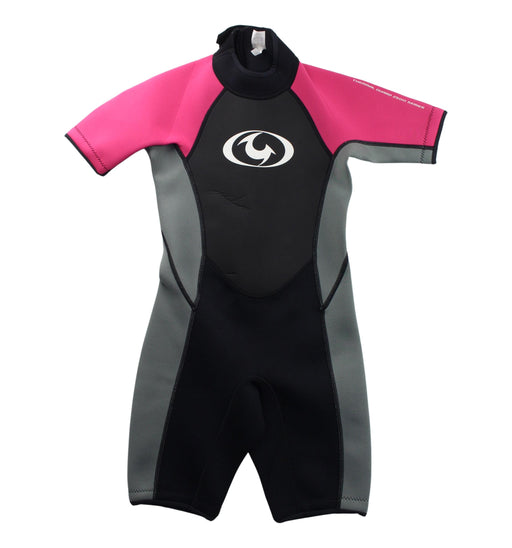 A Black Wetsuits from TYR in size 8Y for girl. (Front View)