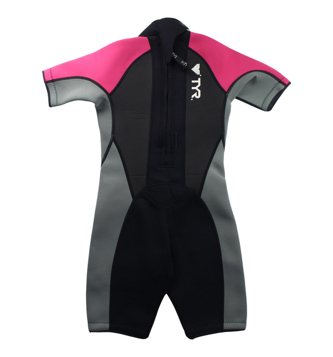A Black Wetsuits from TYR in size 8Y for girl. (Back View)