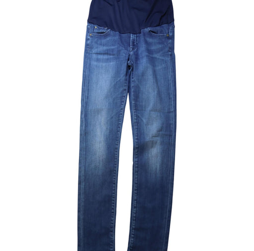 A Blue Jeans from 7 For All Mankind in size M for maternity. (Front View)