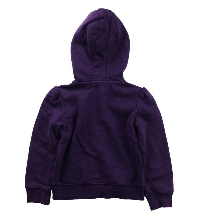 A Purple Zippered Sweatshirts from Roots in size 5T for girl. (Back View)