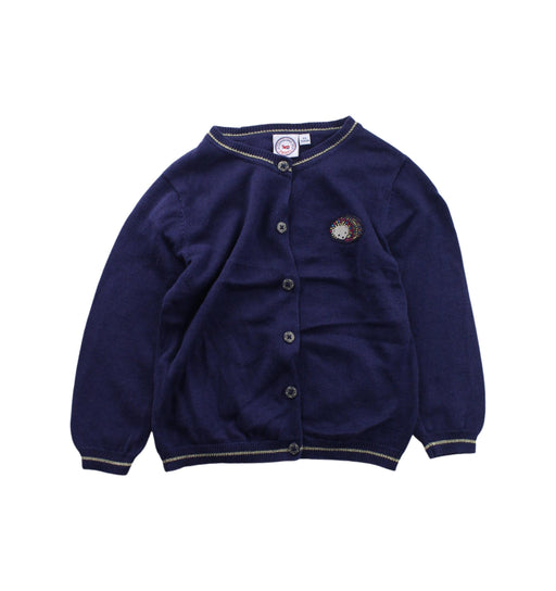 A Purple Cardigans from La Compagnie des Petits in size 4T for girl. (Front View)