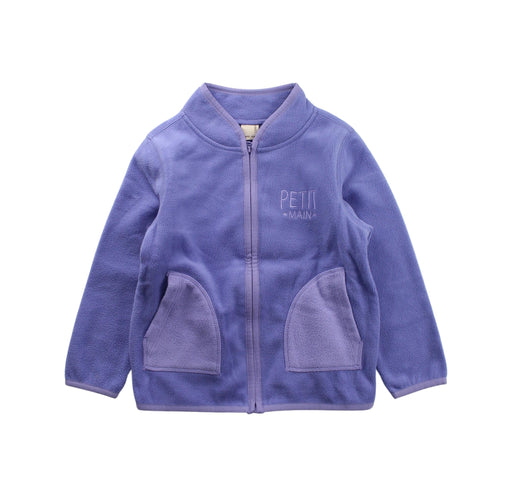 A Purple Lightweight Jackets from Petit Main in size 4T for girl. (Front View)