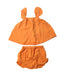 A Yellow Shorts Sets from Seed in size 6-12M for girl. (Front View)