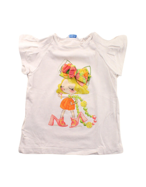 A White Short Sleeve Tops from Mayoral in size 6T for girl. (Front View)